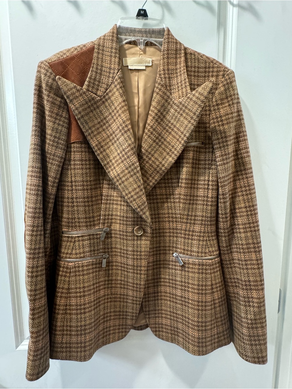 Michael Kors Plaid Cashmere Wool Blazer Jacket